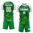 Custom Neon Green White-Kelly Green Sublimation Soccer Uniform Jersey photo 2