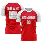 Custom Red White Away Sublimation Soccer Uniform Jersey photo 1