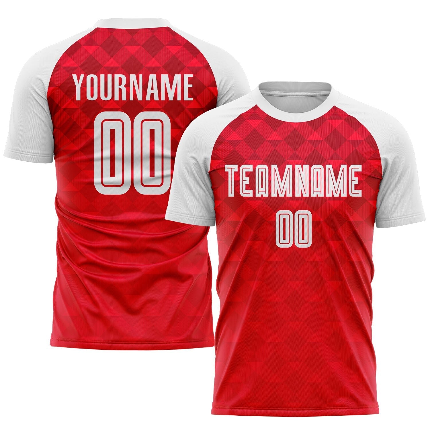 Custom Red White Away Sublimation Soccer Uniform Jersey photo 1