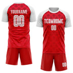 Custom Red White Away Sublimation Soccer Uniform Jersey photo 2