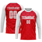 Custom Red White Away Sublimation Soccer Uniform Jersey photo 3