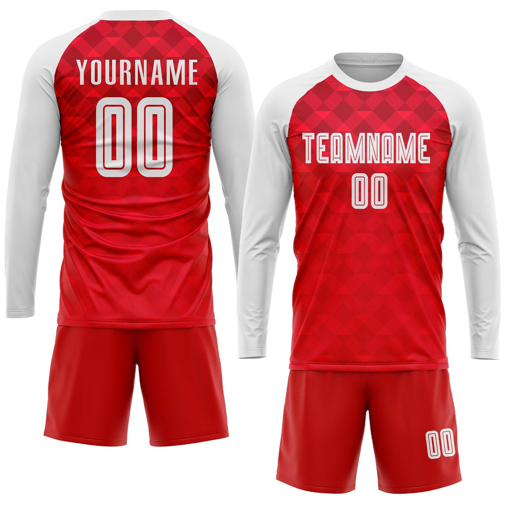 Custom Red White Away Sublimation Soccer Uniform Jersey photo 4
