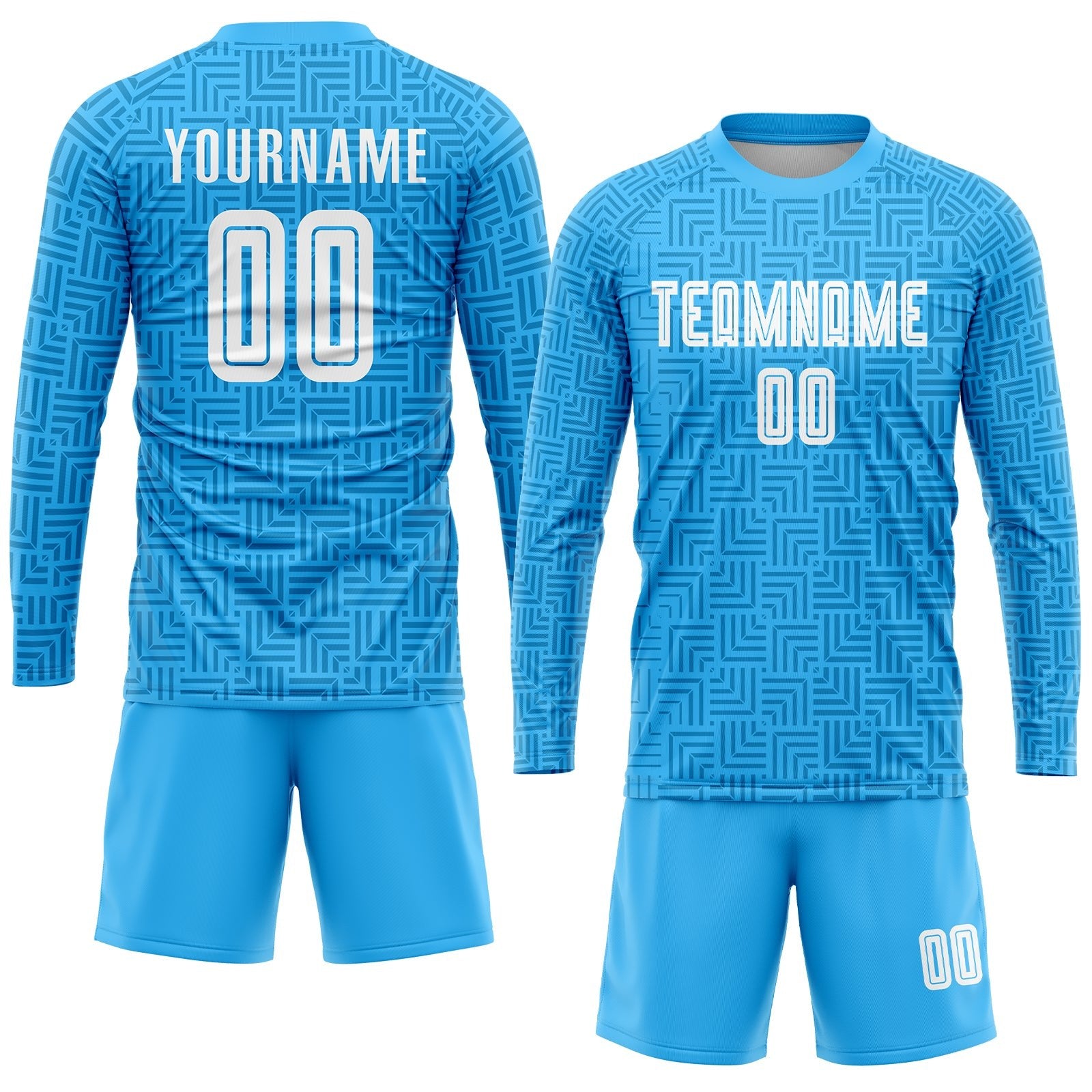 Custom Light Blue White Home Sublimation Soccer Uniform Jersey photo 4