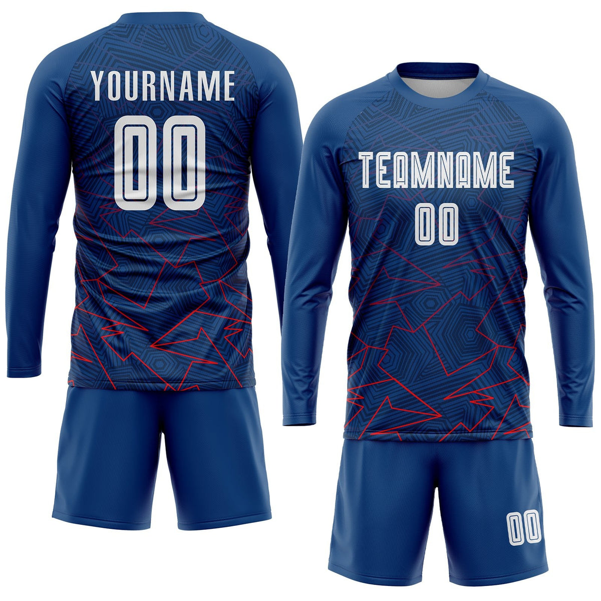 Custom Royal White-Red Away Sublimation Soccer Uniform Jersey photo 4
