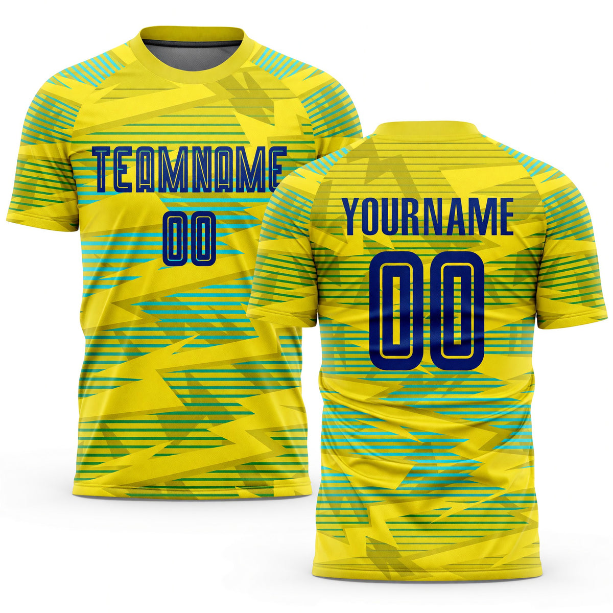 Custom Gold Royal-Light Blue Away Sublimation Soccer Uniform Jersey
