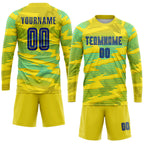 Custom Gold Royal-Light Blue Away Sublimation Soccer Uniform Jersey photo 3