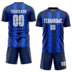 Custom Navy White-Royal Away Sublimation Soccer Uniform Jersey photo 2