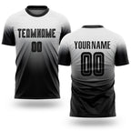 Custom White Black Sublimation Fade Fashion Soccer Uniform Jersey