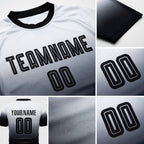 Custom White Black Sublimation Fade Fashion Soccer Uniform Jersey detail