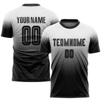 Custom White Black Sublimation Fade Fashion Soccer Uniform Jersey photo 1