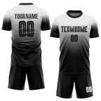 Custom White Black Sublimation Fade Fashion Soccer Uniform Jersey photo 2