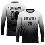 Custom White Black Sublimation Fade Fashion Soccer Uniform Jersey photo 3