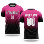 Custom Pink White-Black Sublimation Fade Fashion Soccer Uniform Jersey