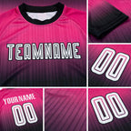 Custom Pink White-Black Sublimation Fade Fashion Soccer Uniform Jersey detail