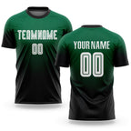 Custom Kelly Green White-Black Sublimation Fade Fashion Soccer Uniform Jersey