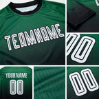 Custom Kelly Green White-Black Sublimation Fade Fashion Soccer Uniform Jersey detail