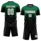 Custom Kelly Green White-Black Sublimation Fade Fashion Soccer Uniform Jersey photo 2