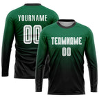Custom Kelly Green White-Black Sublimation Fade Fashion Soccer Uniform Jersey photo 3