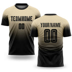 Custom Cream Black Sublimation Fade Fashion Soccer Uniform Jersey