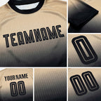 Custom Cream Black Sublimation Fade Fashion Soccer Uniform Jersey detail
