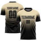 Custom Cream Black Sublimation Fade Fashion Soccer Uniform Jersey photo 1