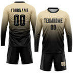 Custom Cream Black Sublimation Fade Fashion Soccer Uniform Jersey photo 4
