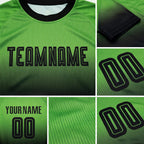Custom Neon Green Black Sublimation Fade Fashion Soccer Uniform Jersey detail