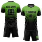 Custom Neon Green Black Sublimation Fade Fashion Soccer Uniform Jersey photo 2