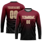 Custom Crimson Cream-Black Sublimation Fade Fashion Soccer Uniform Jersey photo 3