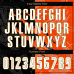 Custom Graffiti Pattern White Black Orange-Old Gold Scratch Sublimation Soccer Uniform Jersey photo 6