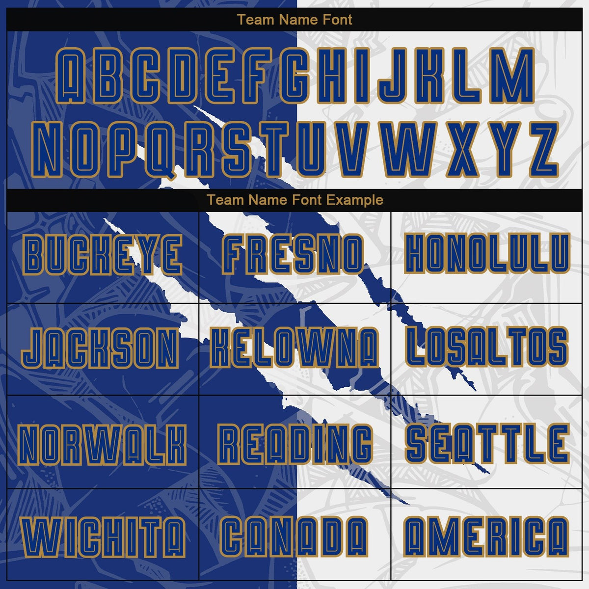 Custom Graffiti Pattern Royal White-Old Gold Scratch Sublimation Soccer Uniform Jersey photo 5