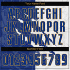 Custom Graffiti Pattern Royal White-Old Gold Scratch Sublimation Soccer Uniform Jersey photo 6