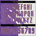 Custom Graffiti Pattern Purple White-Old Gold Scratch Sublimation Soccer Uniform Jersey photo 4
