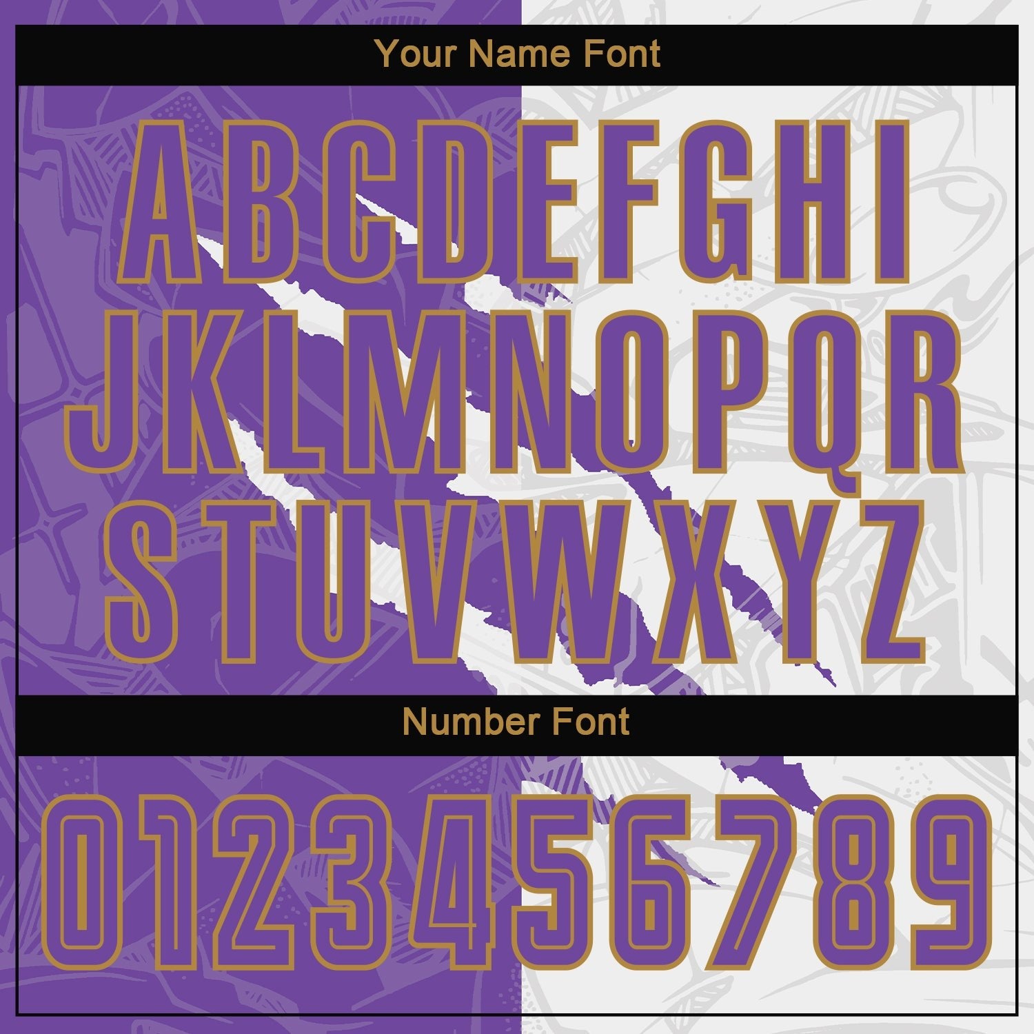 Custom Graffiti Pattern Purple White-Old Gold Scratch Sublimation Soccer Uniform Jersey photo 4