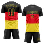 Custom Red Black-Gold Sublimation German Flag Soccer Uniform Jersey photo 2