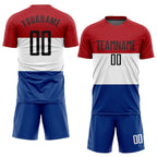 Custom Red Black White-Royal Sublimation Dutch Flag Soccer Uniform Jersey photo 2