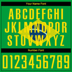 Custom Neon Green Gold-Royal Sublimation Brazilian Flag Soccer Uniform Jersey photo 7