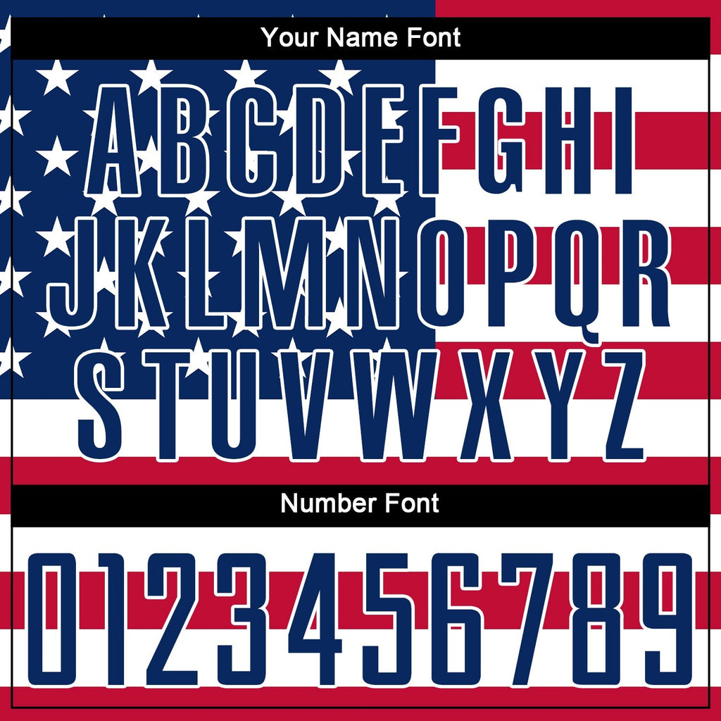 Custom Red Royal-White Sublimation American Flag Soccer Uniform Jersey photo 4