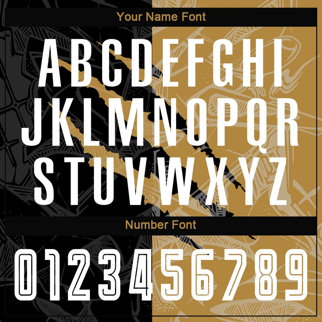 Custom Graffiti Pattern White Black-Old Gold Scratch Sublimation Soccer Uniform Jersey photo 6