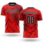 Custom Red Black-White Sublimation Soccer Uniform Jersey