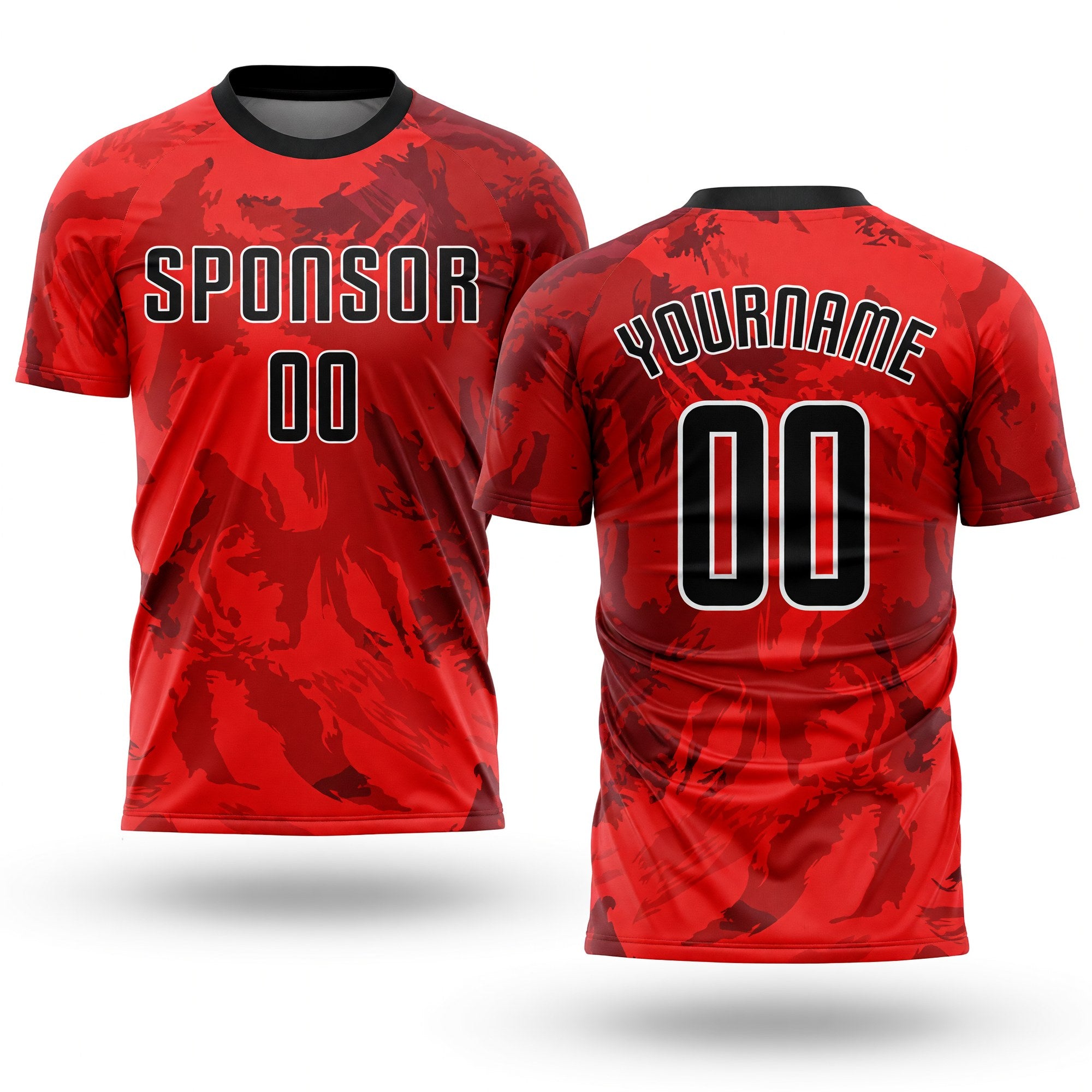 Custom Red Black-White Sublimation Soccer Uniform Jersey