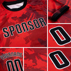 Custom Red Black-White Sublimation Soccer Uniform Jersey detail