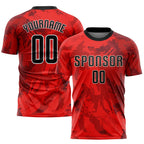 Custom Red Black-White Sublimation Soccer Uniform Jersey photo 1