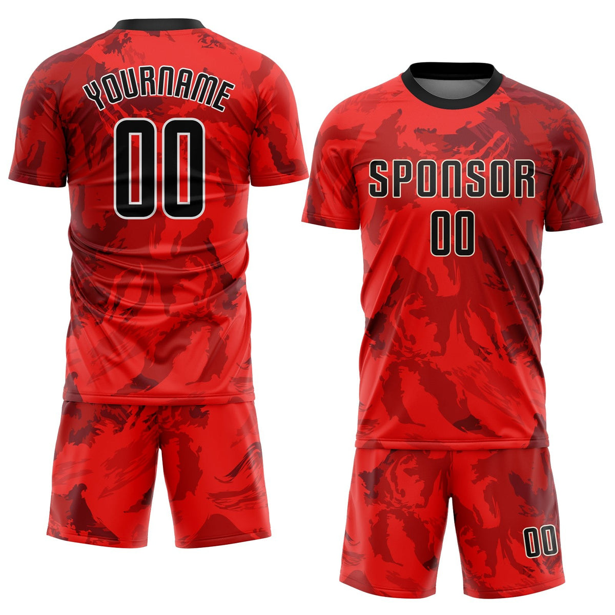 Custom Red Black-White Sublimation Soccer Uniform Jersey photo 2