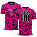 Custom Pink Black-White Sublimation Soccer Uniform Jersey