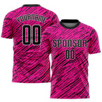 Custom Pink Black-White Sublimation Soccer Uniform Jersey photo 1