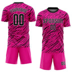 Custom Pink Black-White Sublimation Soccer Uniform Jersey photo 2