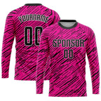 Custom Pink Black-White Sublimation Soccer Uniform Jersey photo 3