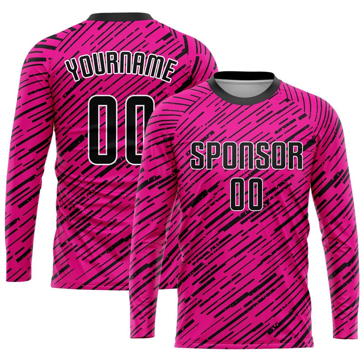 Custom Pink Black-White Sublimation Soccer Uniform Jersey photo 3