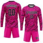 Custom Pink Black-White Sublimation Soccer Uniform Jersey photo 4